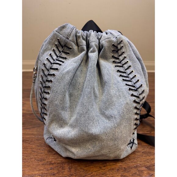 3.1 PHILLIP LIM Go-Go Medium Lace Up Knapsack Washed Light Blue Denim main image 10